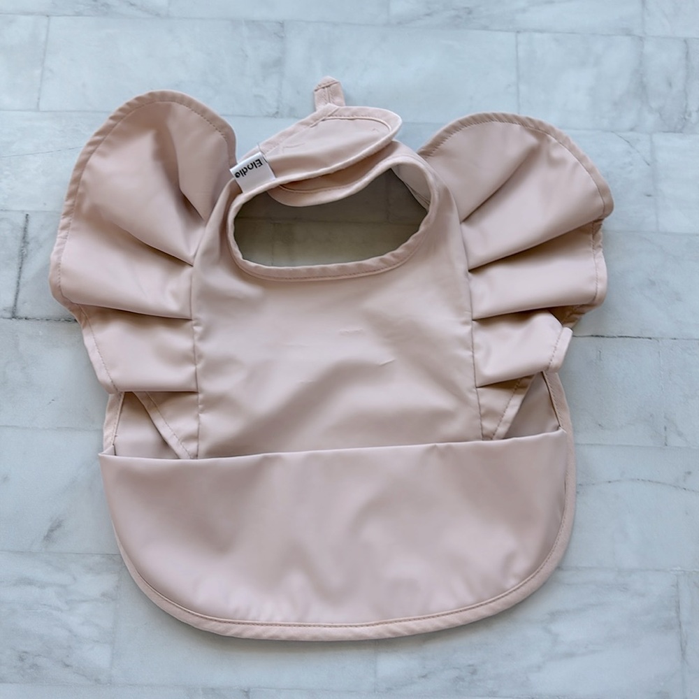 Elodie Pale Pink Ruffle Bib